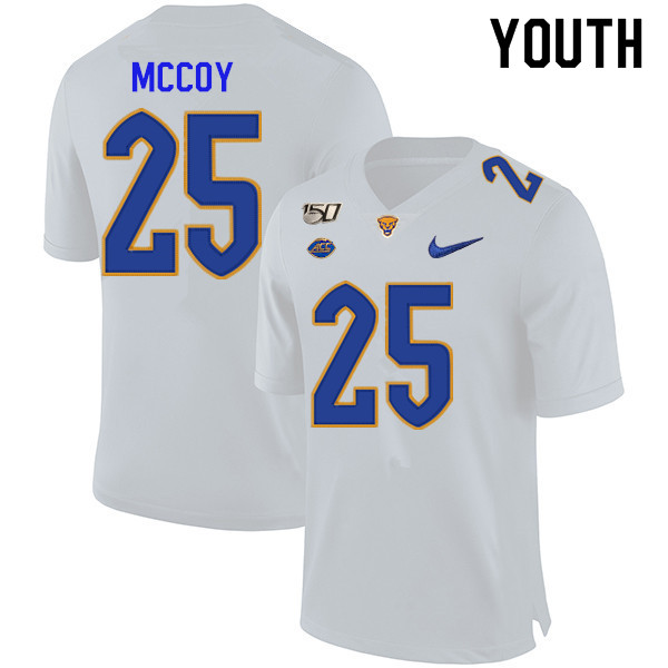 2019 Youth #25 LeSean McCoy Pitt Panthers College Football Jerseys Sale-White